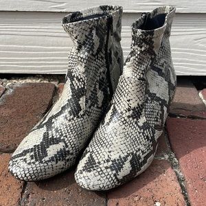 Pleather snake boots